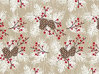 Pack Of 1, Woodland Berry Pine 24" X 417' Kraft Roll Christmas Premium Gift Wrap Papers For 175 -200 Gifts Made In USA