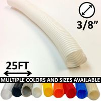 Electriduct 3/8" Split Wire Loom Tubing Polyethylene Flexible Conduit (0.375 Inch ID) - White - 25 Feet