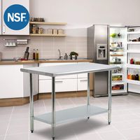 Kitchen Work Table Scratch Resistent and Antirust Metal Stainless Steel Work Table with Adjustable Table Foot Scratch Resistent (Size 72inch)