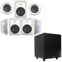 Acoustic Audio 7.1 Speaker System Flush Mount 7 Speaker Set and 8" Powered Sub