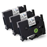 Fimax Compatible P-Touch Label Tape Replacement for TZ TZe-121, for Brother P Touch PT-D210 PTH110 PTD400AD PT-P700 PTD600 Label Maker, 3/8 inch (9mm), Black on Clear, 3-Pack