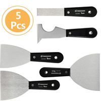 OFNMY- Paint Scraper, 5 in 1Scraper Tool, Putty Knife Set, Drywall Knife, Spackle Knife, Wallpaper Scraper, Painting Tools, Home Repair Tool, Crown Molding Tool, Paint Remover for Wood