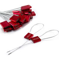 Steel Cable Seals Aluminum Alloy Seal Galvanized Steel Cable Seal Pull Tight Security Seal Numbered Secure Tag Tamper Proof Security Ties(50pcs X Red)
