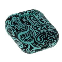 Fashion Soft Thicken Silicone Case Bright Oil Painting Pattern, Anti-Lost Protective Cover Skin Case for AirPods 1/2, Shock Absorbing Design&Charging Hole&Portable Key Chain Case, for Running (E)