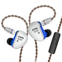 CCA C16 in-Ear Monitors, 8 Balanced Armatures Units per Side Customized HiFi IEM Wired Earphones/Earbuds/Headphones with Detachable Cable 2Pin for Musician Audiophile (Blue with mic)