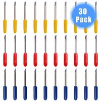 CJRSLRB 30Pcs CB09 Blade, 10Pcs 30° + 10Pcs 45° Standard + 10Pcs 60° Deep Cutting Replacement Blades for Silhouette Cameo