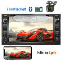Double Din Car DVD Player 7'' High Digital TFT-LCD Touch Screen Bluetooth DVD/CD/MP3/USB/SD/AUX in Dash Car Stereo with Backup Camera Remote Control for Toyota Corolla