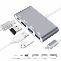 USB C Hub with 3 USB 3.0 Ports and USB-C Power Delivery,Hulorry Multiport Type C Hub Adapter for Apple MacBook 12", MacBook Pro 13" 15" (2016, 2017), Google Chromebook, HP Spectre and More
