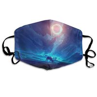 Hateone Unisex Unique Mouth Mask - Fantasy Elk Deer Art Polyester Anti-dust Masks - Fashion Washed Reusable Face Mask for Outdoor Cycling