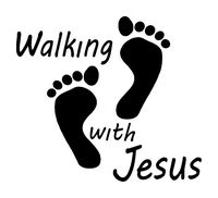 Walking with Jesus Footprints Vinyl Decal Sticker Christian God Church Religious