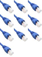 RiteAV - Cat5e Network Ethernet Cable - Blue - 8 ft. (10 Pack)