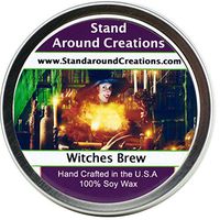 Premium 100% All Natural Soy Wax Aromatherapy Candle - 6oz Tin - Scent: Witches Brew - A celebration of patchouli, cinnamon and cedarwood.