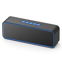 Wireless Bluetooth Speaker,Portable Stereo Speaker for iPhone Samsung and More，with HD Audio and Mega Bass,Built-in Dual Driver Speakerphone,Bluetooth 4.2,Handsfree Calling,TF Card Slot (TWS-Blue)