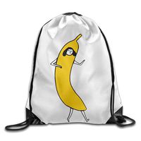 FRICSTAR Cool Drawstring Backpack Banana Cute Cartoon Girl I'm Thin And Tall Design Print Drawstring Backpack Rucksack Shoulder Bags Gym Bag 17"x12"