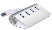 4-Port USB 3.0 Hub Aluminum Portable for Macs PC Laptop Notebook Desktop