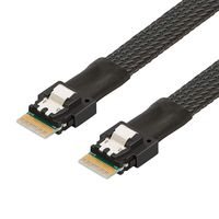 CableCreation SFF-8654 to SFF-8654 Cord, Slim Line SAS 4.0 SFF-8654 4i 38 Pin Host to SFF-8654 38 Pin Target Raid Cable, 1.5 FT, Black