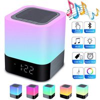 Night Lights Bluetooth Speaker,Howap Alarm Clock Wireless Bluetooth Speakers,Touch Sensor Bedside Lamp,Color Changing Night Lights for Kids,MP3 Music Player, Speakerphone/TF Card/AUX-in Supported
