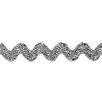 Expo International 1/4-Inch Baby Ric Rac Trim Embellishment, 36-Yard, Metallic Silver