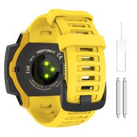 MoKo Watch Band Compatible with Garmin Instinct Sports GPS Smart Watch, Soft Silicone Adjustable Replacement Strap Fit Garmin Instinct - Yellow