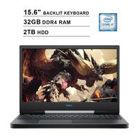 2019 Dell G5 15 5590 15.6 Inch FHD Gaming Laptop (9th Gen Intel 6-Core i7-9750H up to 4.50 GHz, 32GB DDR4 RAM, 2TB HDD, NVIDIA GeForce GTX 1660 Ti, RGB Backlit Keyboard, Windows 10) (Black)