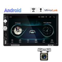 Hikity Android Double Din Car Stereo With GPS 7 Inch Touch Screen Radio Supports FM Bluetooth Receiver WiFi Connect Mirror Link For Android/iOS Phone + Backup Camera & Steering Wheel Remote Controller