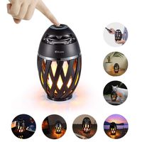 LED Flame Outdoor Table Lamp, DiKaou Torch Table Lamp with Blutooth Speaker, Rechargeable Ambience Lantern with Flickers Warm Light for Patio/Porch/Home Decor, Best Gift for Men Women Teens Kids