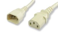Lynn Electronics C13C1415AWH-6F Power Cord IEC 60320 C13 to IEC 60320 C14 SJT Jacket, 15-Amp/250-volt, White