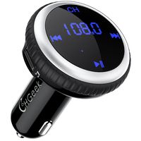 Bluetooth FM Transmitter for Car, Wireless Radio Adapter Car Kit with Smart Car Locator, Dual USB Car Charger, Hands-Free Calling, USB/Micro SD Card to Play Music