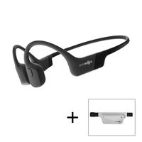 AfterShokz Aeropex Open-Ear Wireless Bone Conduction Headphones with Sport Belt, Cosmic Black