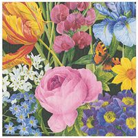 Caspari Redoute Floral Paper Dinner Napkins in Black, 40 Count