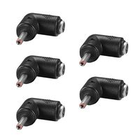uxcell DC Power Connector 90 Degree Right Angle 5.5mm x 2.1mm Female to 3.5mm x 1.35mm Male Coupler Adapter Converter 5Pcs