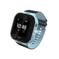 Wonbo Kid Smart Watch, Soft Silicone GPS Tracker with SIM Slot SOS Call Camera Touch Screen Real-time Location Finder Anti-Lost Alarm Remote Remove Alert for Boys Girls (Blue)