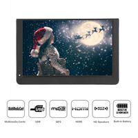 1080P Car Digital TV, 12in Color Screen Television, Portable Handheld ATV/UHF/VHF Stereo Surrounding Car Television for Bedroom, Kitchen, Caravan, Build in Rechargble Battery