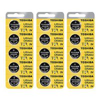 Toshiba CR2032 Battery 3V Lithium Coin Cell (15 Batteries)