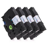 Fimax Compatible Brother TZe-FA3 TZe FA3 Fabric Iron-on Tape, Blue on White, 12mm 0.47 Fabric Labels for Clothes, 4 Pack