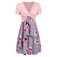 Haalife◕‿Women's Summer Dress Casual Short Sleeve Bandage Top Sunflower Print Maxi Dress Boho Spaghetti Strap Dress