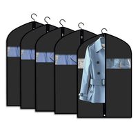 Refrze Garment Bag Suit Bag for Travel and Storage, Oxford Fabric Garment Bags for Men, Lightweight Study Full Zipper Washable Suit Cover for Dresses, Suits, Coats, Set of 5, 43inches