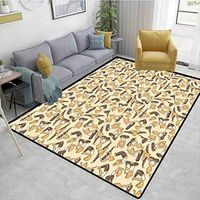 Bigdatastore Humorous Area Rug Kitchen, Girl Doing Poses from Meditation Tradition Cartoon Style Cute Comic, Durable Carpet Area Rug - Living Dinning Room Bedroom Rugs and Carpets(8'x 10')