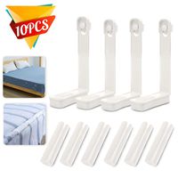 Jeteven Bed Sheet Fasteners Fitted Sheet Clips,4Pcs The New Sheet Clip is Fixed for All Bedsheets Fitted Sheets Flat Sheets Long Type (White)