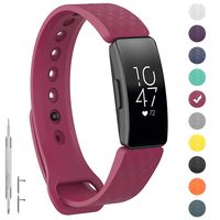 GVFM Compatible with Fitbit Inspire/Inspire HR Bands, Adjustable Soft Silicone Bracelet Accessories Sport Strap for Women Men Wristbands (Large: 6.7-8.1 inch, Wine)