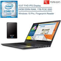 2020 Lenovo ThinkPad T570 15.6" FHD Business Laptop Computer, Intel Core i7-6600U up to 3.40GHz, 24GB DDR4 RAM, 1TB PCIE SSD, 802.11ac WiFi, Fingerprint, Windows 10 Pro + EST 500GB External Hard Drive