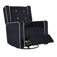 Naomi Home Odelia Swivel Rocker Recliner Black/Microfiber