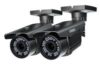 HD security camera with motorized varifocal lenses 2 pack