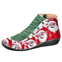 Women's Ankle Boots Ladies Leather Retro Lace up Side Zip Vintage Booties Flat Heel Arch Support Shoes