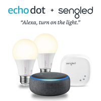 Echo Dot (3rd Generation) - Charcoal with 2 Smart Bulb Kit by Sengled