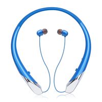 Bluetooth Headphones, Wireless Neckband Headset Retractable Earbuds HD Stereo Noise Cancelling Earphones with Mic (Call Vibrate Alert,15 Hrs Playtime, Blue 1)