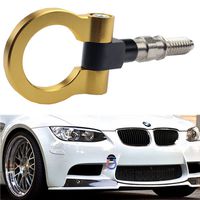 Dewhel Aluminum Track Racing Front Rear Bumper Guard Car Accessories Auto Trailer Ring Hook Eye Towing Tow Hook Kits Gold For BMW 1 3 5 Series X5 X6 E36 E39 E46 E82 E90 E91 E92 E93 E70 E71 MINI Cooper