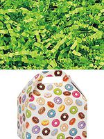 Donuts Print Design Gable Gift Box with Choice of Crinkle Paper Shred Color 8.5"x4.75"x5.5" with Handle (Lime Green Shred)