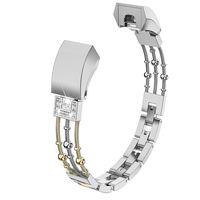 Wearlizer Compatible with for Metal Fitbit Alta Bands for Women Small Fitbit Alta hr Women Metal Replacement Bands Accessories Straps Bracelet Bangle Wrist Bands Small Large (Gold+Silver)