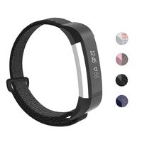 Smasy Bands Compatible with Fitbit Alta, Soft Nylon Breathable Sport Wristbands for Fitbit Alta hr Women Men (Black)
